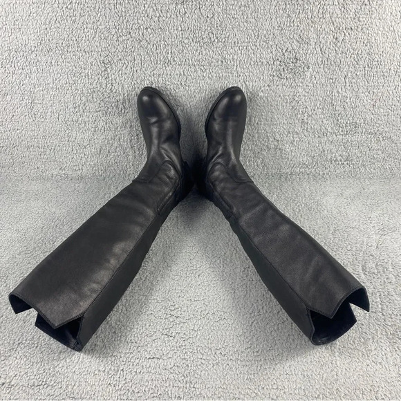 Stuart Weitzman Boots Knee High Leather V Cutout Riding Shoe Pull On Womens 6.5 - Picture 10 of 16